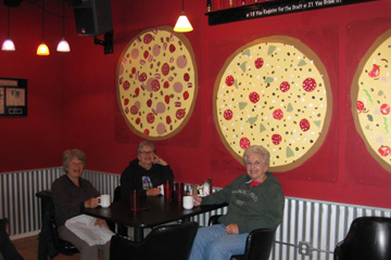 Happy Diners at Airport Pizza